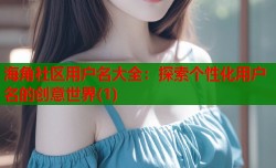 海角社区用户名大全：探索个性化用户名的创意世界(1)